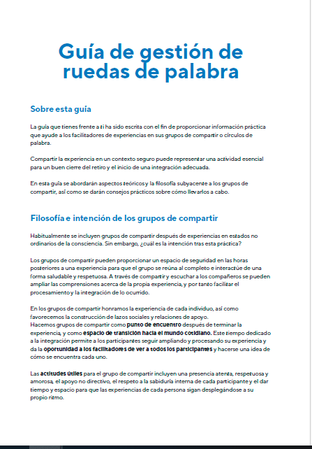 guía ruedas de palabra círculos de intercambio